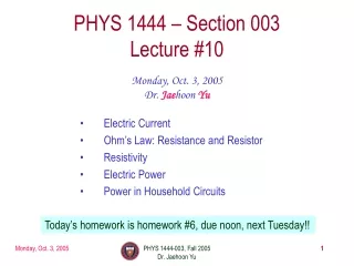 PHYS 1444 – Section 003 Lecture #10