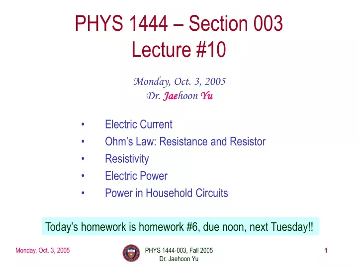 phys 1444 section 003 lecture 10