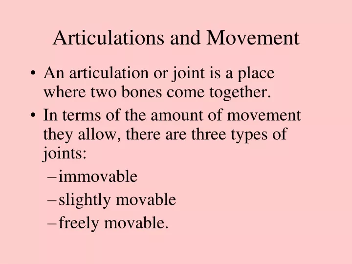 articulations and movement