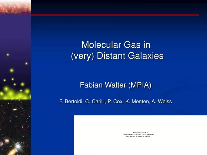 molecular gas in very distant galaxies