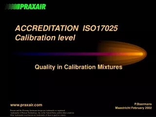 ACCREDITATION   ISO17025 Calibration level