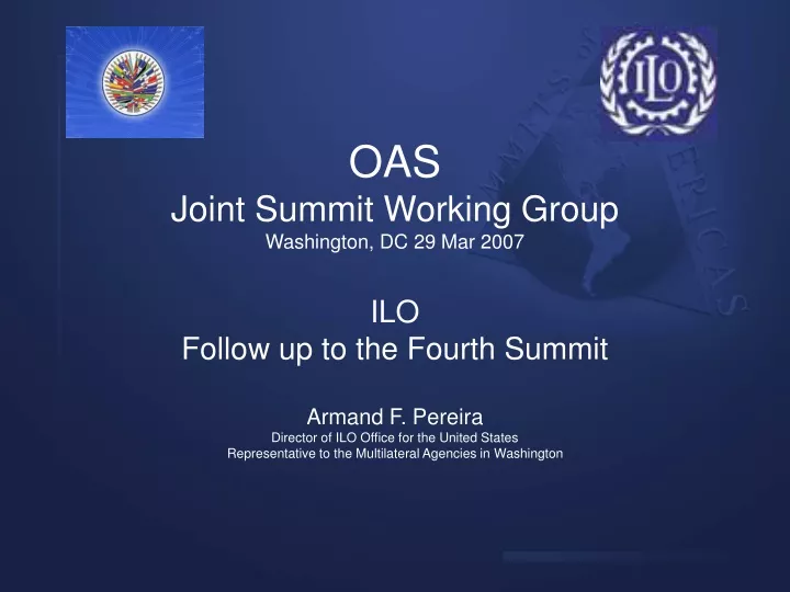oas joint summit working group washington dc 29 mar 2007