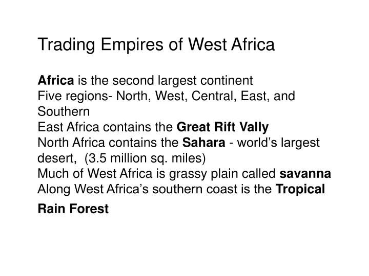 trading empires of west africa