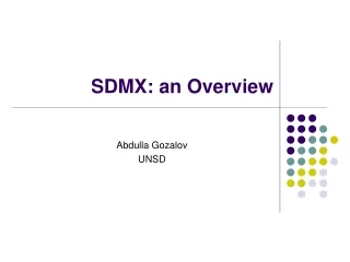 SDMX: an Overview