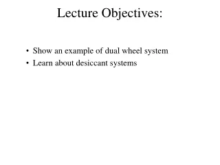 Lecture Objectives: