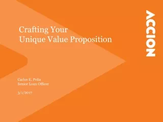 Crafting Your Unique Value Proposition