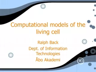 Computational models of the  living cell
