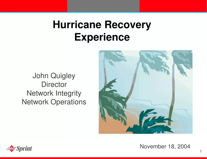 hurricane recovery experience