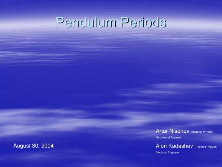pendulum periods