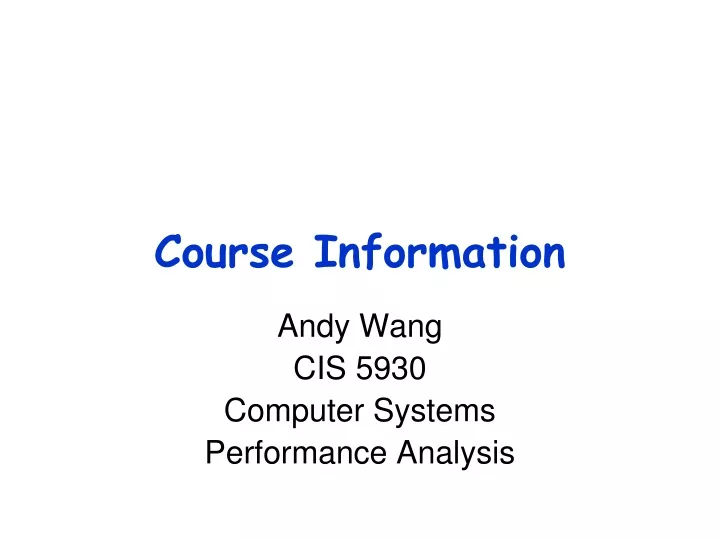 course information