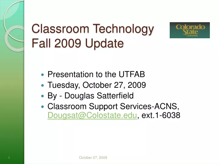 classroom technology fall 2009 update