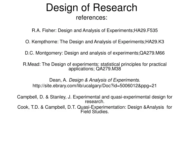 design of research references