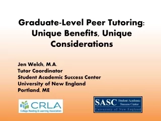 Graduate-Level Peer Tutoring: Unique Benefits, Unique Considerations