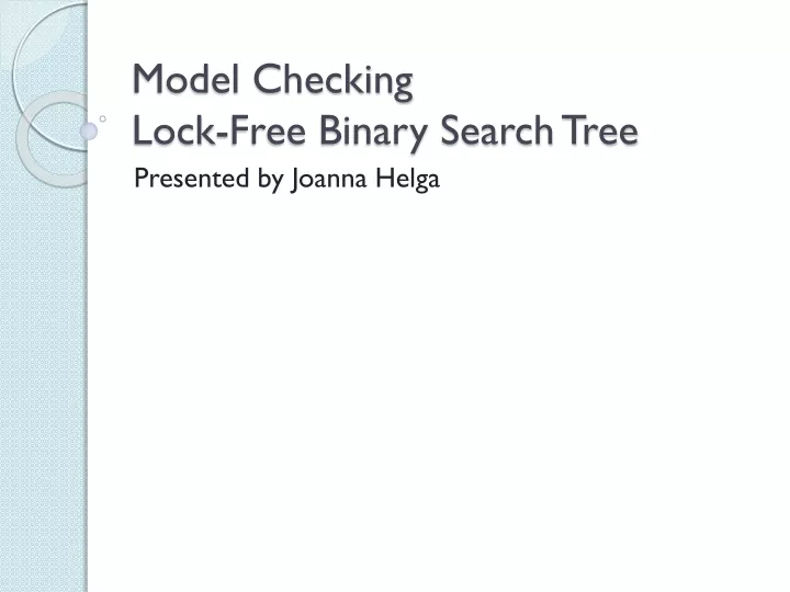 model checking lock free binary search tree