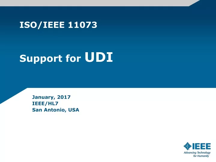 iso ieee 11073 support for udi