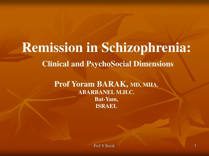 remission in schizophrenia clinical