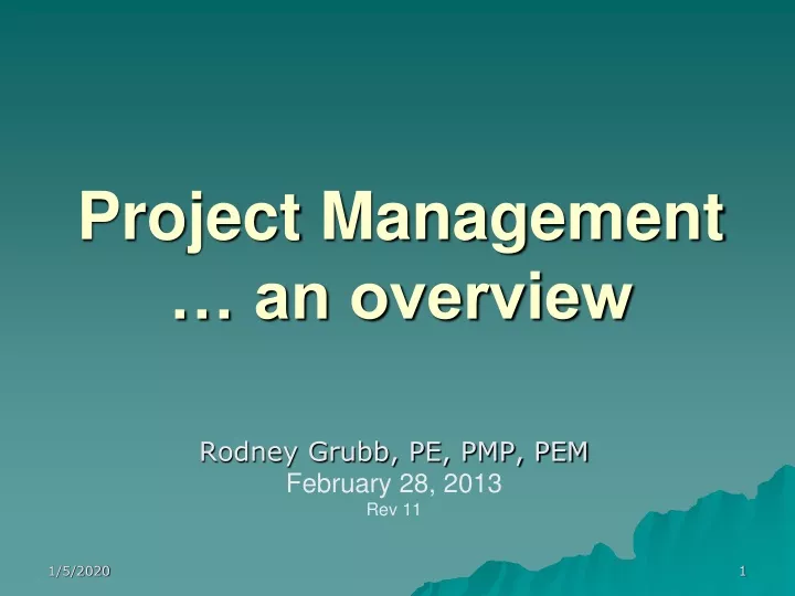 project management an overview