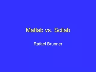 Matlab vs. Scilab