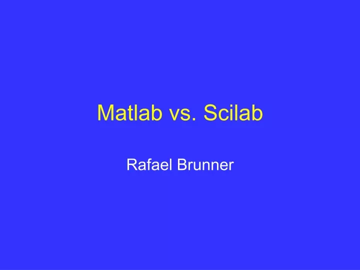 matlab vs scilab