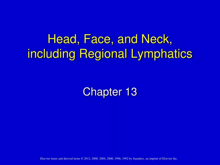 head face and neck including regional lymphatics