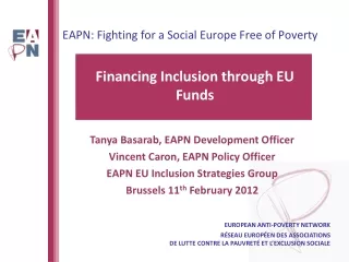 EAPN: Fighting for a Social Europe Free of Poverty