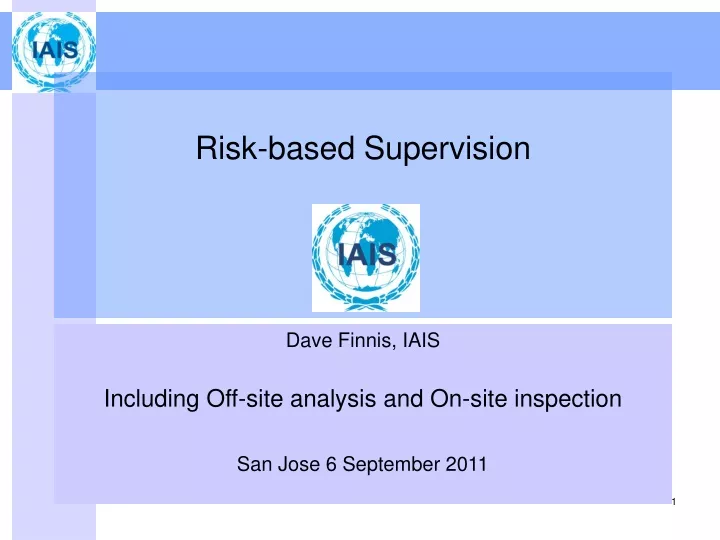 risk based supervision
