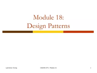 Module 18:  Design Patterns