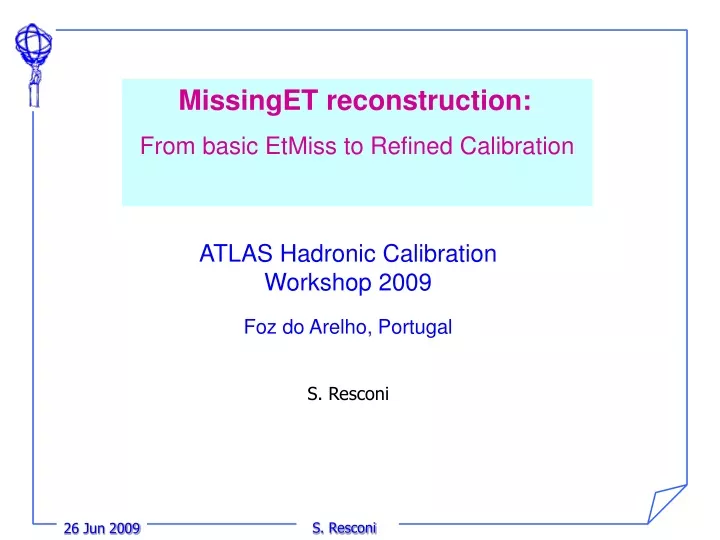 missinget reconstruction from basic etmiss