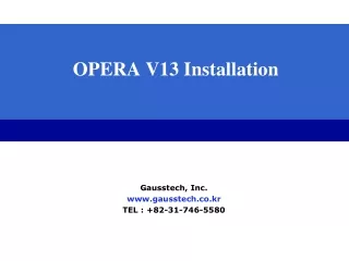 OPERA V13 Installation