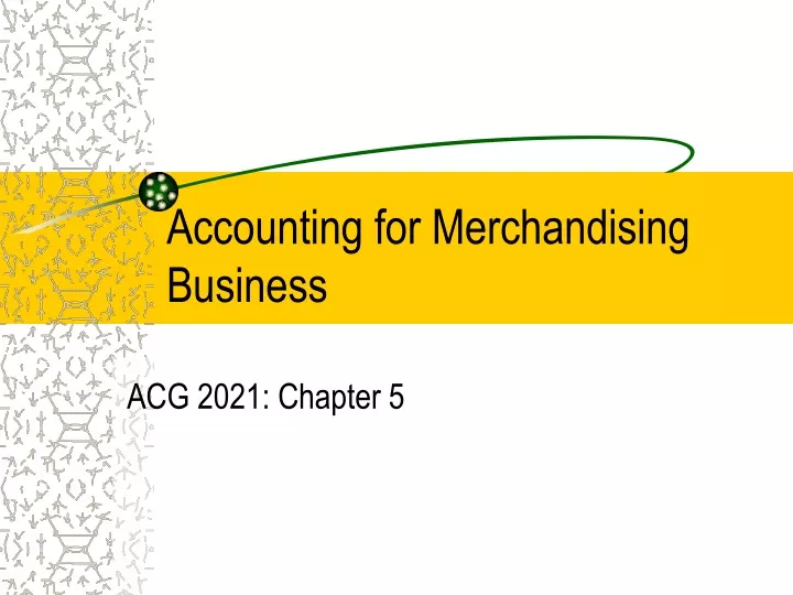 accounting for merchandising business