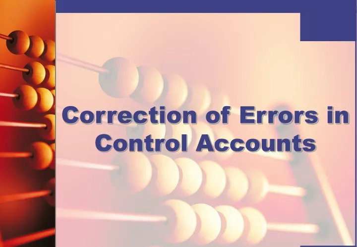 correction of errors in control accounts