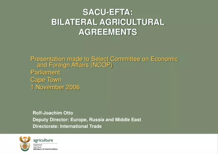 sacu efta bilateral agricultural agreements