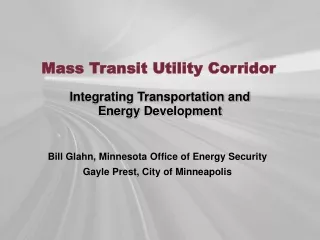 Mass Transit Utility Corridor