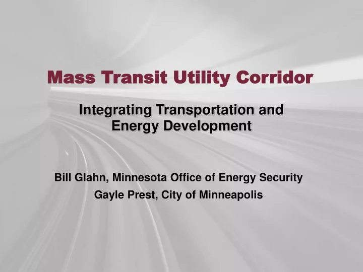 mass transit utility corridor