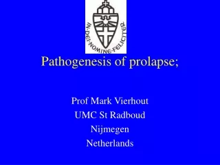 Pathogenesis of prolapse;