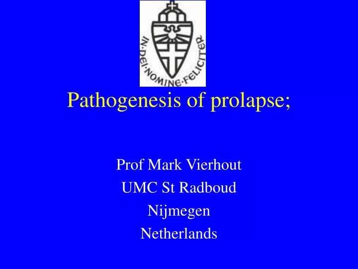 pathogenesis of prolapse