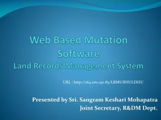 Web Based Mutation Software Land Records Management System