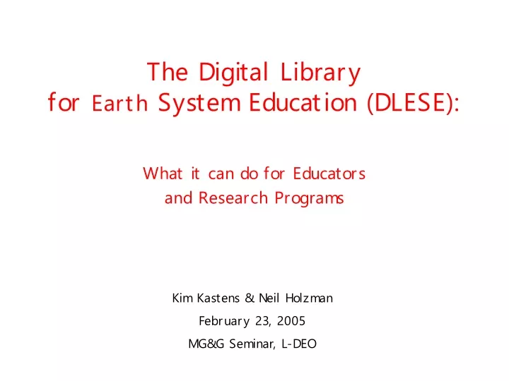 the digital library for earth system education dlese