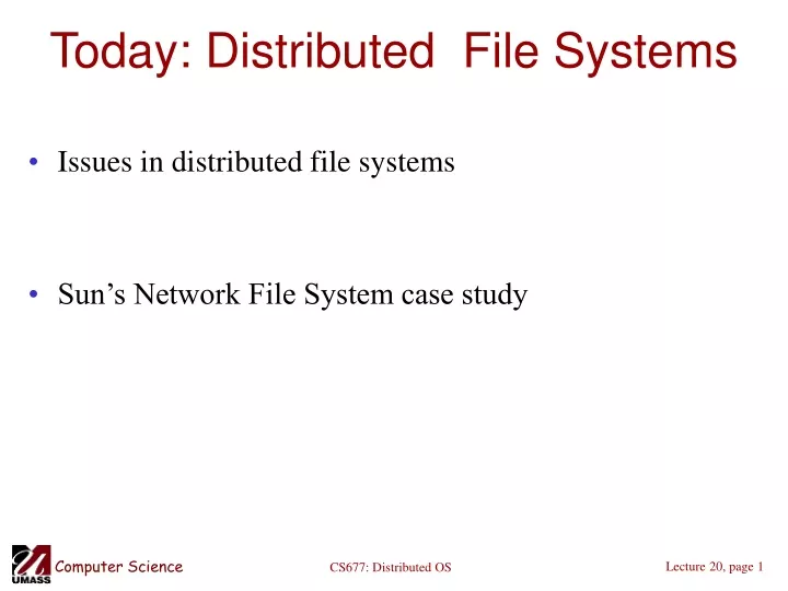 today distributed file systems