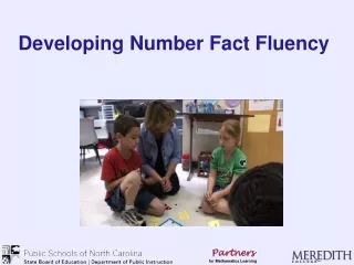 Developing Number Fact Fluency
