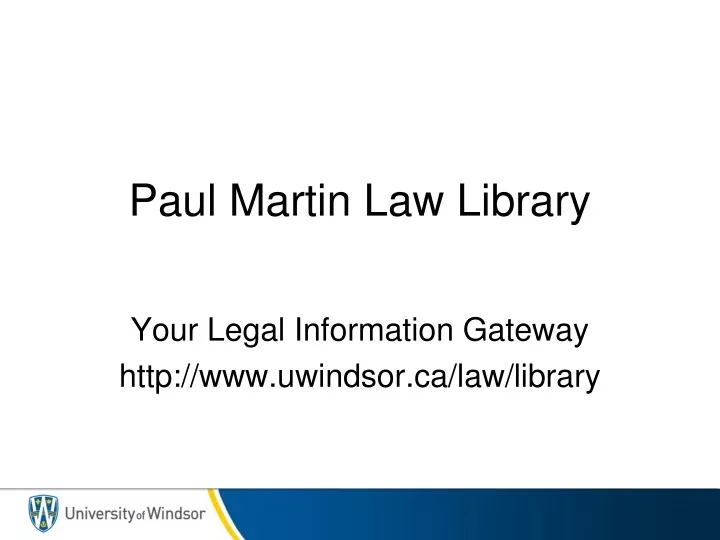 paul martin law library