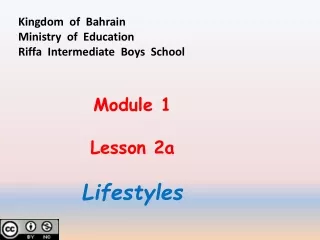 Module 1 Lesson 2a Lifestyles