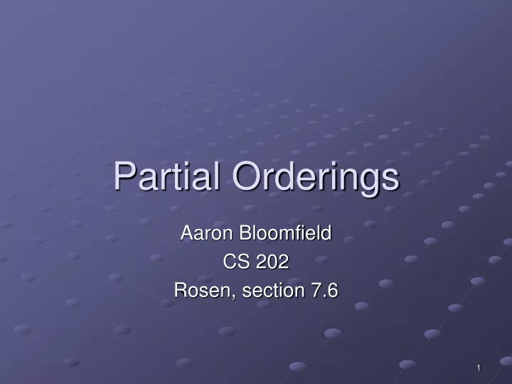 partial orderings