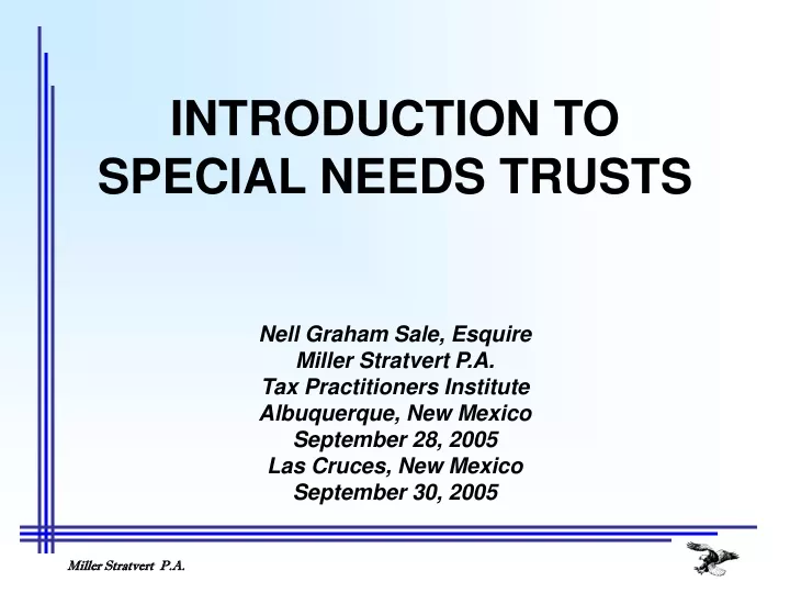 introduction to special needs trusts nell graham
