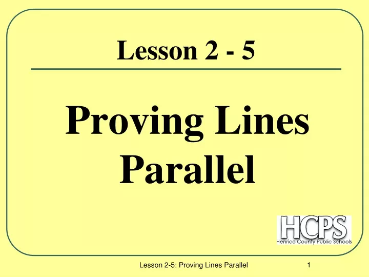 proving lines parallel