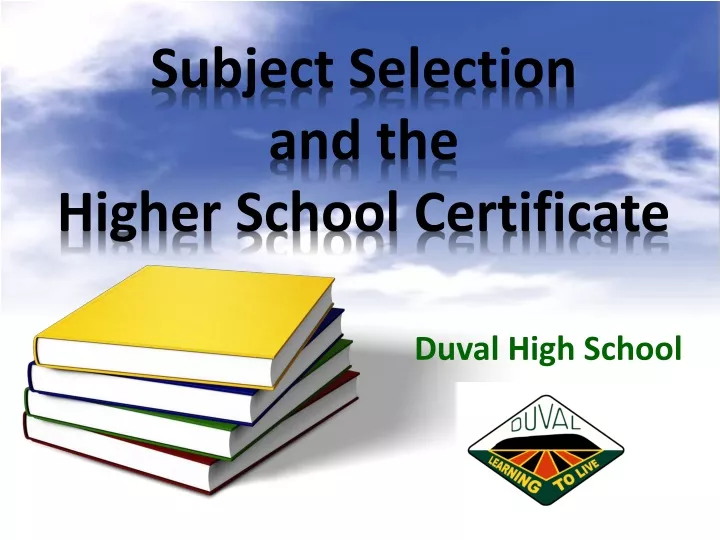 subject selection and the higher school certificate