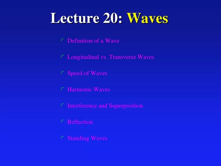 lecture 20 waves