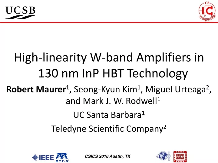 high linearity w band amplifiers