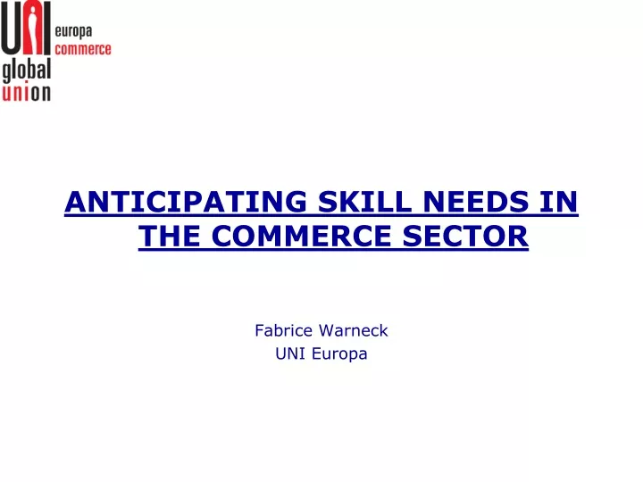 anticipating skill needs in the commerce sector