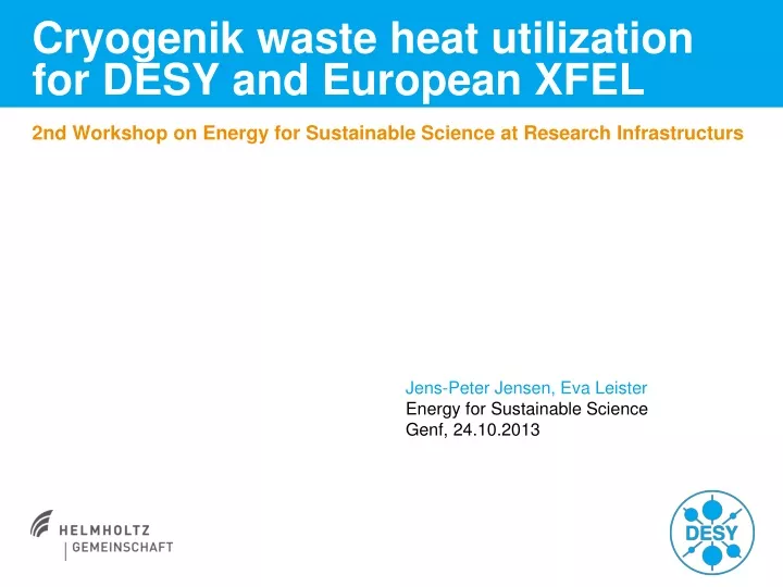 cryogenik waste heat utilization for desy and european xfel